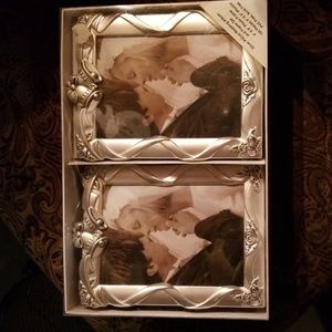 Silver plated wedding album and frame set